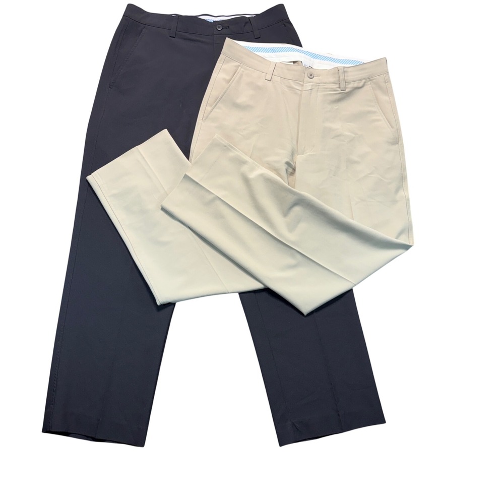 FootJoy FJ Performance Golf Pants Straight Leg Mens 32x30 Black Tan